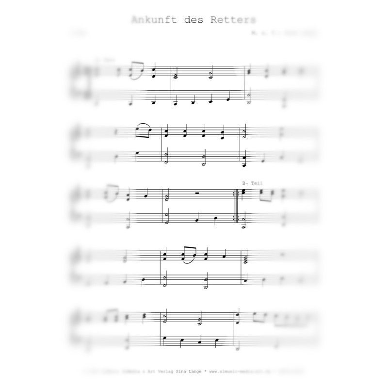 Ankunft des Retters (Einzelnoten)